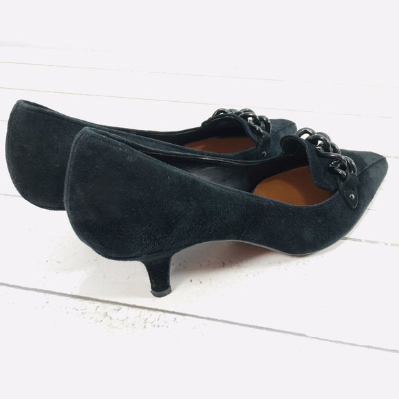 Etienne Aigner 6 M Black Suede Pointy Toe Heel - Picture 10 of 11